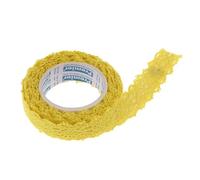 Guangcailun Cinta de encaje estilo coreano, elegante cinta decorativa de tela para álbumes recortes y envoltura regalos, amarillo, 15mm