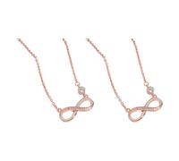 Guangcailun Collar de cadena de 2 piezas, fácil de limpiar para un mantenimiento sin esfuerzo, resistente, para mujer, con corazón de plata, joyería de plata, color oro rosa, 2 * 1, collares