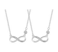 Guangcailun Collar de cadena de 2 piezas, fácil de limpiar para un mantenimiento sin esfuerzo, resistente, para mujer, con corazón de plata, joyería de plata, platino, 2 * 1, collares