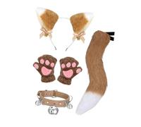 Guangcailun Conjunto de Disfraz de Cosplay. Incluye Orejas, Cola y Guantes. Lo Que Hace Que Las Fiestas de Halloween Sean aún más Especiales. El Conjunto de Disfraz de Cola de