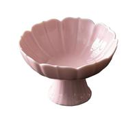 Guangcailun Elegante decorativo de cerámica con forma de loto para postres y frutas. Su base le da un toque elegante. Expositor postres para cocina, Rosa, 11.7 x 7 cm