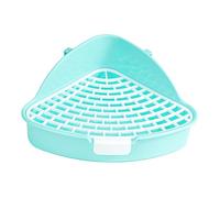 Guangcailun Inodoro de Esquina para Hurones, solución para Arena de Conejos para Mascotas de Interior Que refuerza los hábitos de Limpieza, práctico Inodoro, Azul, 24.8 x 10.5 cm