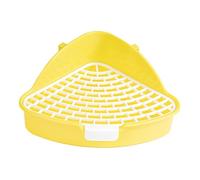Guangcailun Inodoro de Esquina para Hurones, solución para Arena de Conejos para Mascotas de Interior Que refuerza los hábitos de Limpieza, práctico Inodoro, Amarillo, 24.8 x 10.5 cm