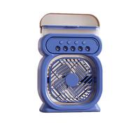Guangcailun Mini aire acondicionado con ventilador de escritorio, tres velocidades y tres modos de tiempo, muy cómodo. Equipado, azul