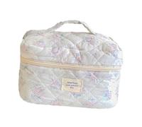 Guangcailun Neceser de Viaje con diseño Floral y Gran Capacidad para Guardar fácilmente Productos de Belleza y lucir tu Estilo Personal. Neceser Acolchado para Mujer, Rosa, 25x16x15.5cm