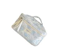 Guangcailun Neceser de Viaje con diseño Floral y Gran Capacidad para Guardar fácilmente Productos de Belleza y lucir tu Estilo Personal. Neceser Acolchado para Mujer, Azul, 25x16x15.5cm