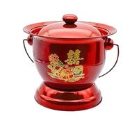Guangcailun Orinal portátil para emergencias, escupidera doméstica con tapa, fácil acceso y limpieza. Orinal de viaje para el hogar, bacinilla con tapa, Rojo, 25x19x20.5cm