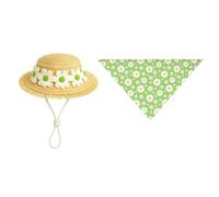 Guangcailun Paja de Verano Tejida a Mano para Mascotas pequeñas, Gatos, Mascotas, Flores Frescas, decoración Suave para Porche, Juego de Fiesta para Gatos, abejita, Verde