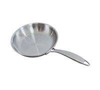 Guangcailun Sartén de acero inoxidable maciza para cocinas de inducción, vitrocerámica y doméstico. Tamaño mediano, Plata, S