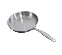 Guangcailun Sartén de acero inoxidable maciza para cocinas de inducción, vitrocerámica y doméstico. Tamaño mediano, Plata, METRO