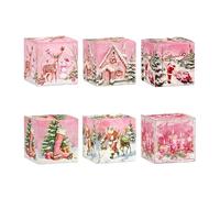 Guangcailun Suministros para fiestas de decoración del hogar para una Feliz Navidad llena de navideño Caja de papel Suministros para decoración de fiestas, Estilo 2