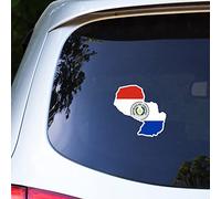 Guangpat Calcomanía para ventana de coche, diseño de mapa de Paraguay, decoración patriótica, bandera nacional, recuerdo de ciudad, vinilo, troquelado, divertidas calcomanías para laptop, calcomanías