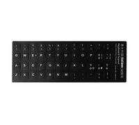 guangzhou Durable Ruso/Francés/Español/Japonés/Alemán/Árabe/Coreano/Italiano Etiqueta de Idioma del Teclado Fondo Negro con Letras Blancas para Accesorios de computadora portátil PC