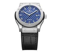 GUANHAO Reloj mecánico automático impermeable para hombre, esfera luminosa negra de 42 mm, resistente al agua hasta 100 metros, reloj de diseño deportivo casual de lujo con función de calendario,