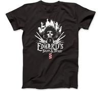 GUANJIE Edwards Salon T-Shirt 100% Cotton Casual Graphic Short Sleeve Tops Black M