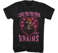 GUANJIE -l1600Return of The Living Dead Tarman Heart I Love You for Your Brains Men's T Shirt Black S