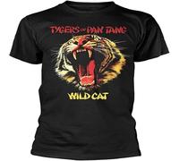 GUANJIE Men's Tygers of Pan Tang 'Wild Cat' T Shirt Black L