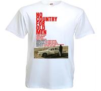 GUANJIE No Country for Old Men v1 T Shirt Movie Poster Coen Brothers White M