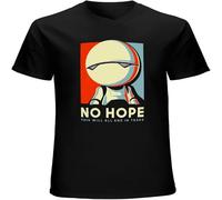 GUANJIE No Hope Marvin Funny Voting Sign Parody Hitchhiker' Guide to The Galaxy Men's Cotton Summer Top Short Sleeve T-Shirt Black S