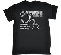 GUANJIE The First Rule of Tea Club Mens Funny Novelty Top Shirts T T-Shirt Tshirts Black XXL