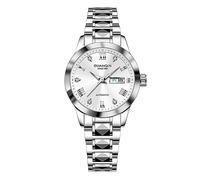 Guanqin Reloj de pulsera vintage para mujeres y hombres, para parejas, día y fecha, luminoso, japonés, automático, automático, de zafiro, para negocios, resistente al agua, para amantes del reloj de