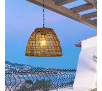 GUANSHAN 1 paquete Lámpara solar tejida con algas marinas Lámpara colgante con energía solar Lámpara colgante solar para jardín Lámpara colgante solar para exteriores para balcón, jardín