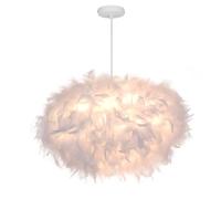 GUANSHAN 45 cm/17,8 "Elipsoide Pluma Blanca Lámpara Colgante Lámpara de Plumas Lámpara de Techo Lámpara de Plumas para Sala de Estar, Dormitorio, Comedor