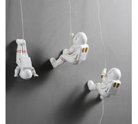 GUANSHAN Colgante creativo de astronauta 3D, decoración de pared de astronauta, decoración de pared de luna para guardería, decoración de pared, juguetes colgantes para niños, niñas, habitación de