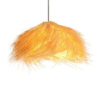 GUANSHAN Creativo Hecho a Mano Ratán Sombrero De Paja Colgante Luz Wabi-Sabi Estilo Ratán Sombrilla Lámpara De Techo Retro Lámpara De Araña Para Sala De Estar, Restaurante, Café