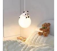 GUANSHAN Lámpara colgante de luna con diseño de panda durmiendo, lámpara de techo con luz colgante de dibujos animados, lámpara decorativa para dormitorio, sala de estar