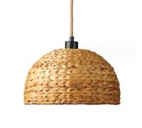 GUANSHAN Lámpara colgante de paja tejida a mano, lámpara colgante de estilo rural, lámpara colgante de paja artística, lámpara de techo, lámpara colgante decorativa para comedor, sala de estar