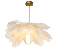 GUANSHAN Lámpara colgante de plumas creativa Lámpara colgante de lujo con pantalla de plumas Lámpara de techo Lámpara de techo para cabecera Lámpara decorativa para dormitorio, escaleras, comedor