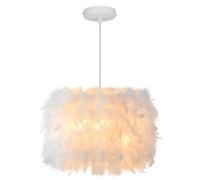 GUANSHAN Lámpara colgante de plumas de 40 cm/15,9 pulgadas Lámpara de techo Elegante pantalla de plumas Lámpara de techo Lámpara colgante Accesorio de iluminación para sala de estar, dormitorio