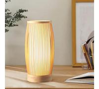 GUANSHAN Lámpara de mesa de bambú Linterna Lámpara de mesa Lámpara de mesa decorativa Iluminación de noche rústica Lámpara de noche para dormitorio, sala de estar, restaurante