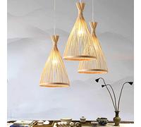 GUANSHAN Lámpara de techo colgante, creativa, de bambú, para comedor, sala de estar, dormitorio, cafetería, barra de bar