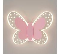GUANSHAN Linda Lámpara De Pared De Mariposa Estilo Infantil Lámpara De Lado De Cama Lámpara De Fondo Creativa Accesorio De Iluminación De Pared Decorativo Para Dormitorio, Sala De Estar