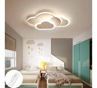 GUANSHAN Luz de techo 3D Led Nubes creativas Iluminación de lámpara de techo de atenuación continua para niños Niñas Dormitorio Jardín de infantes con control remoto, 32W