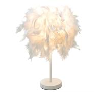 GUANSHAN Mini lámpara de mesa de plumas blancas, lámpara de noche, lámpara de mesa, pantalla de plumas para dormitorio, decoración del hogar, accesorios de fotografía, ESTILO 2, S