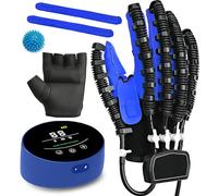 Guante Actualizado Para RehabilitacióN De ApoplejíA, Guante De Fisioterapia De Mano Para HemiplejíA Por ParáLisis, Dispositivo De Fisioterapia De La FuncióN De La M(Size:Mano Derecha XL,Color:Azul)