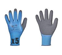 Guante Aqua Guard - Guantes de trabajo con revestimiento completo, aptos para alimentos, impermeables, talla 7-11., Azul (9 (5 pares))