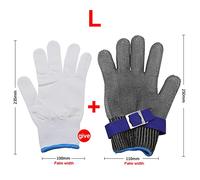 Guante de Acero Inoxidable Resistente a Cortes de Malla Metálica para Trabajos con Motosierra de Corte de Carne, Suave y Transpirable, Protección de Manos para Carniceros, Guante de Alambre