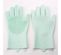 Guante de aseo para mascotas, guante de baño y deshedding para perros y gatos, suave depilación, masaje y limpieza, reutilizable y fácil de limpiar (verde)