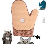 Guante de aseo todo en uno, guantes de apio para mascotas, guantes de mascotas para mascotas, perros y conejos, súper antivuelos y antiestáticos, depilación después del baño, masaje para calmar (rosa