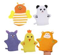 Guante De Baño,5 Piezas Con Forma De Fruta 3D Espumoso Reutilizable Red | Manoplas De Baño Y Guantes Exfoliantes - Para Uso En Bebé Cocina Casa Interior Niño Y Niña Cuerpo Humano