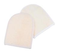 Guante de Baño Exfoliante de Esponja Vegetal Blanco, 2 Piezas