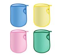 Guante De Baño: Manoplas Exfoliantes, Guantes De Ducha | 4 Manoplas De Lavado Reutilizables De Secado Rápido Para Pieles Sensibles, Masaje De Limpieza Suave Con Efecto De Cepillo Seco, Adecuado Para N