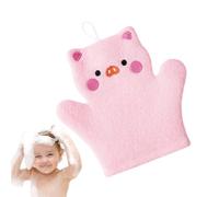 Guante de baño para niños - Esponja abrasiva de doble cara, guante de lavado de animales, guante de microfibra para el cuerpo, manopla facial absorbente, cepillo de ducha y baño para bebés