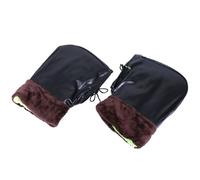 Guante de Cuero y Fleece de Motocicleta de Manillar Negro para Frío | Protección para Manos, Grosor Reforzado, Uso en Invierno, Acabado Fashion