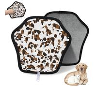 Guante de depilación de mascotas con estampado de vaca para gatos, perros, reutilizables, electrostáticos, herramienta de cepillo para sofá, ropa, alfombra, muebles, asiento de coche, 1 paquete
