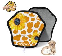 Guante de depilación de mascotas con estampado de vaca y girasol, reutilizable, electrostático, herramienta de cepillo para sofá, ropa, alfombra, muebles, asiento de coche, 2 unidades